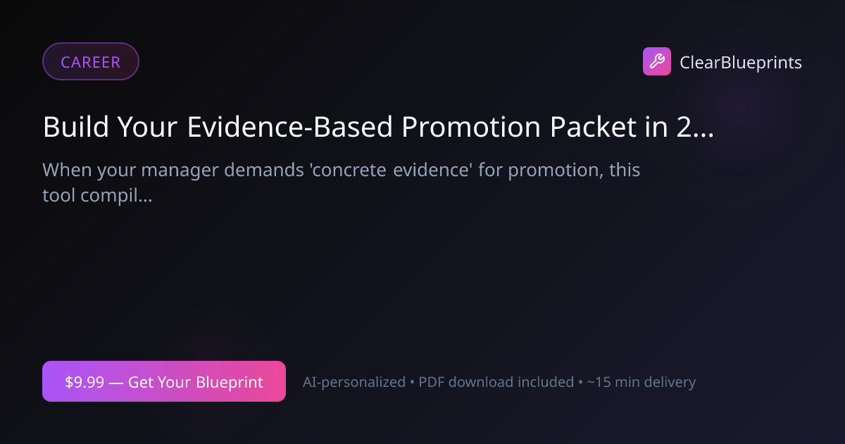 Promotion Packet Template — Corporate | ClearBlueprints