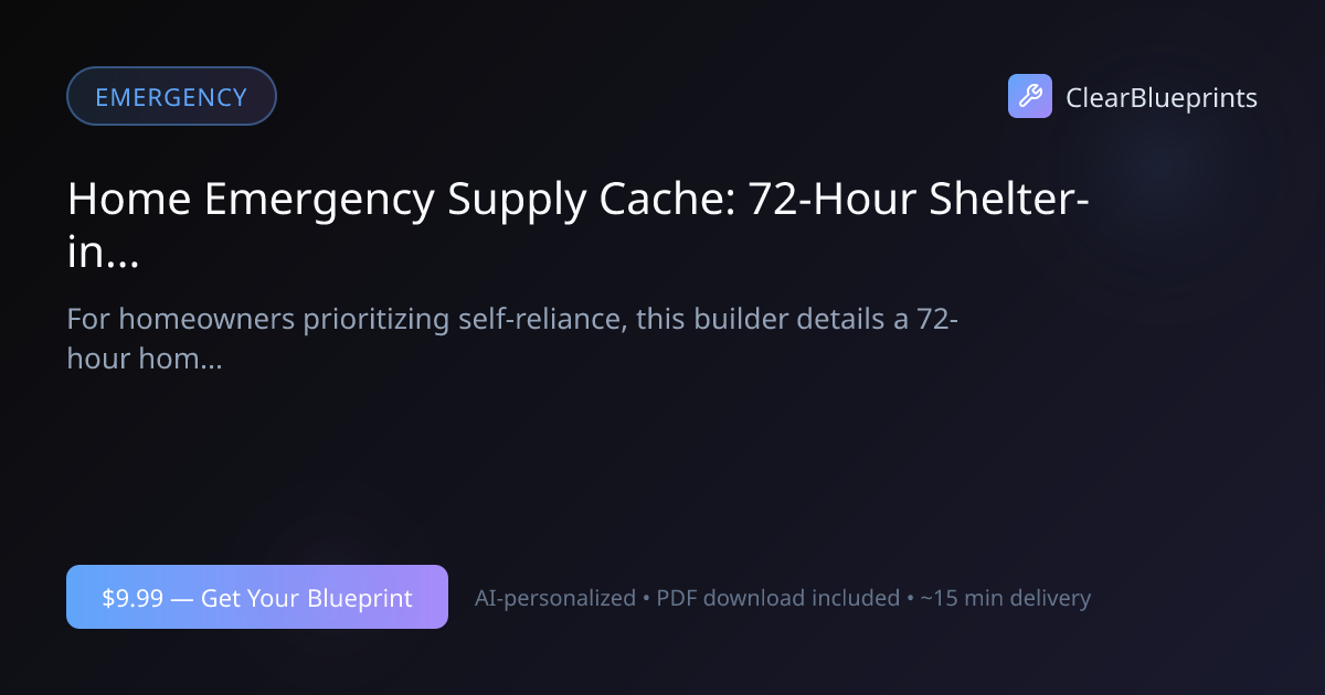 72-Hour Emergency Kit Builder — Survive the First 3 Days ...