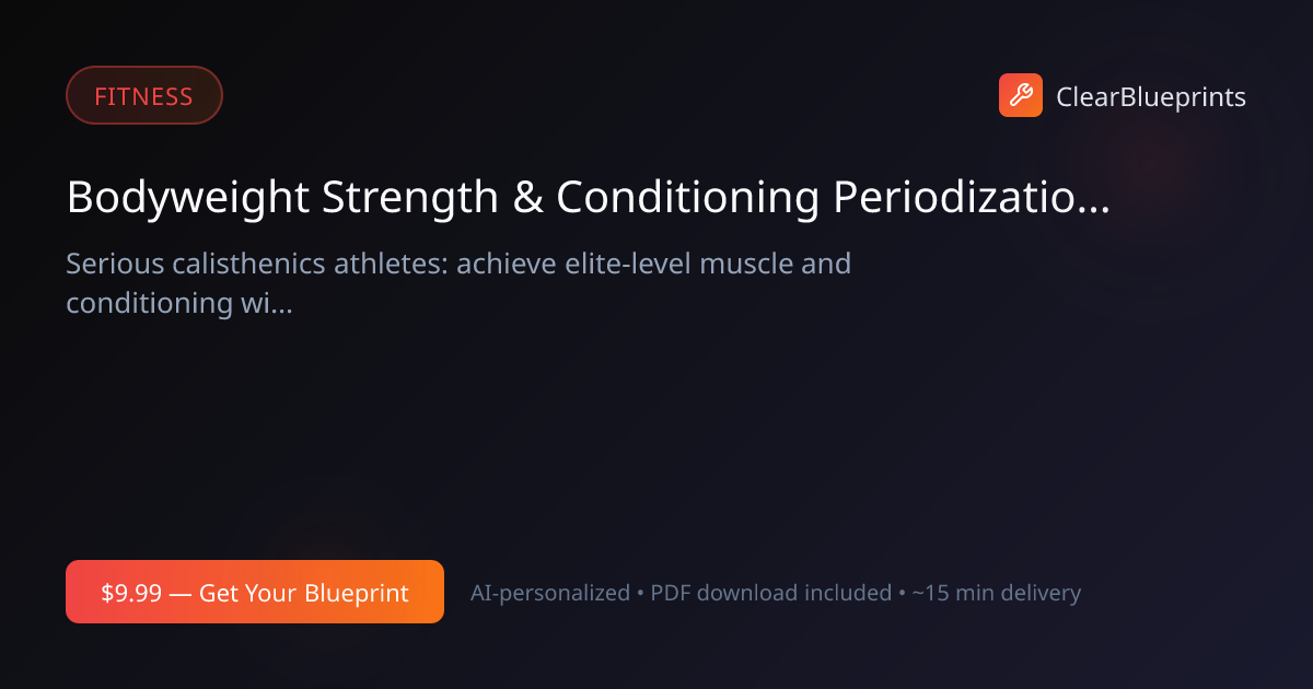 Progressive Bodyweight Strength Plan — Build Muscle at Home