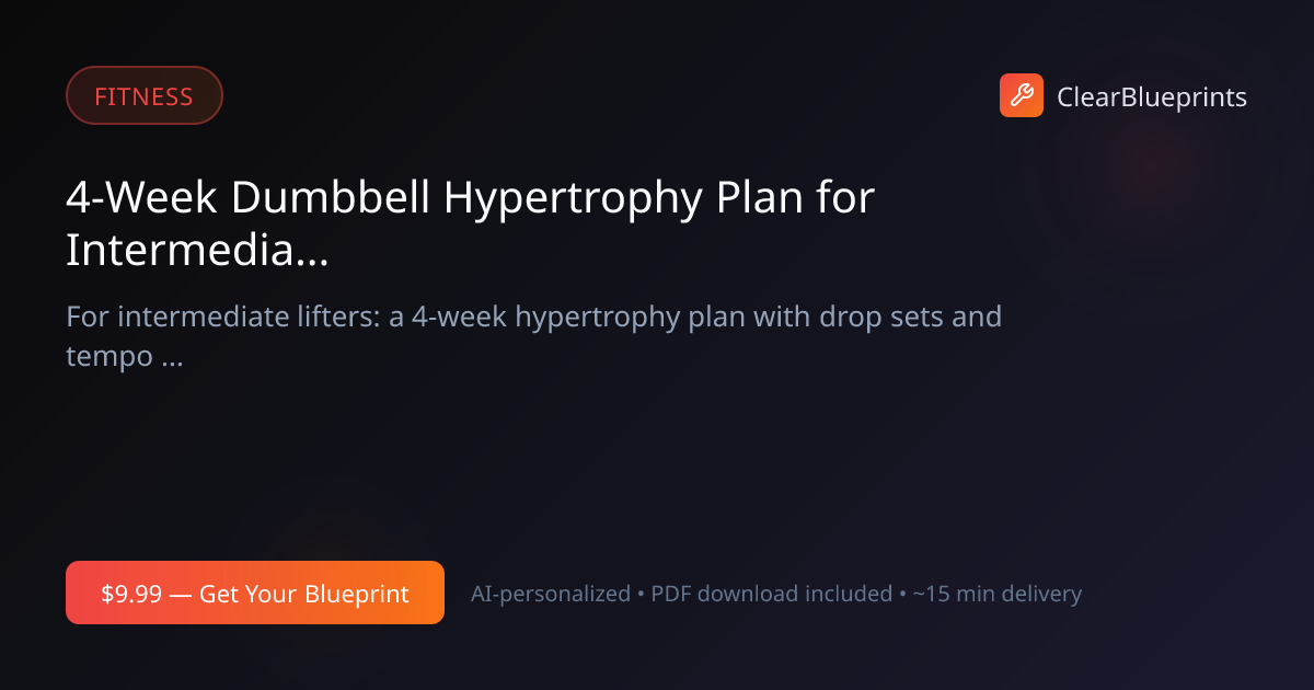 Dumbbell Workout Plan (Home Gym) | Clear Blueprints