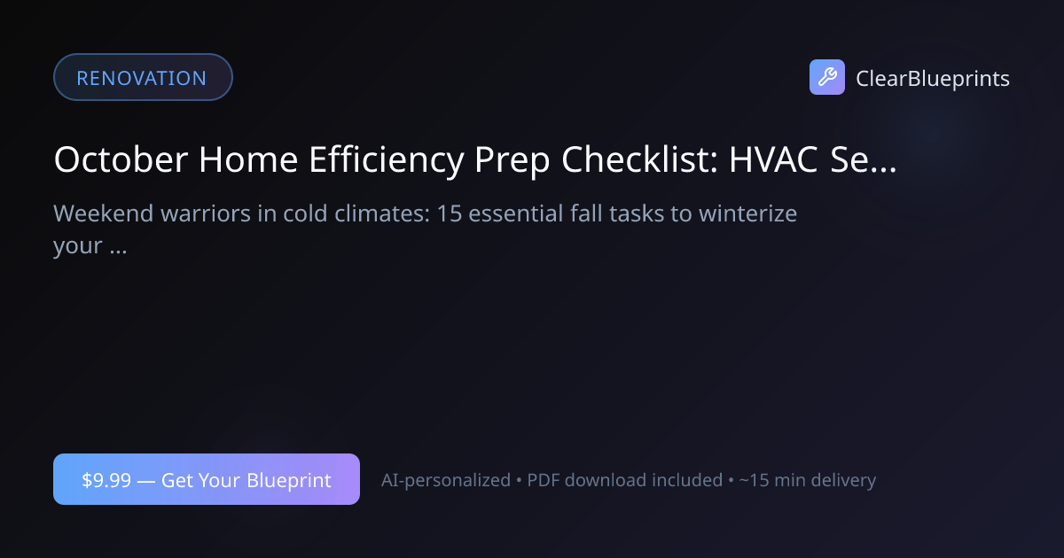 Fall Home Prep Checklist: Winterize Your Home in One Week...