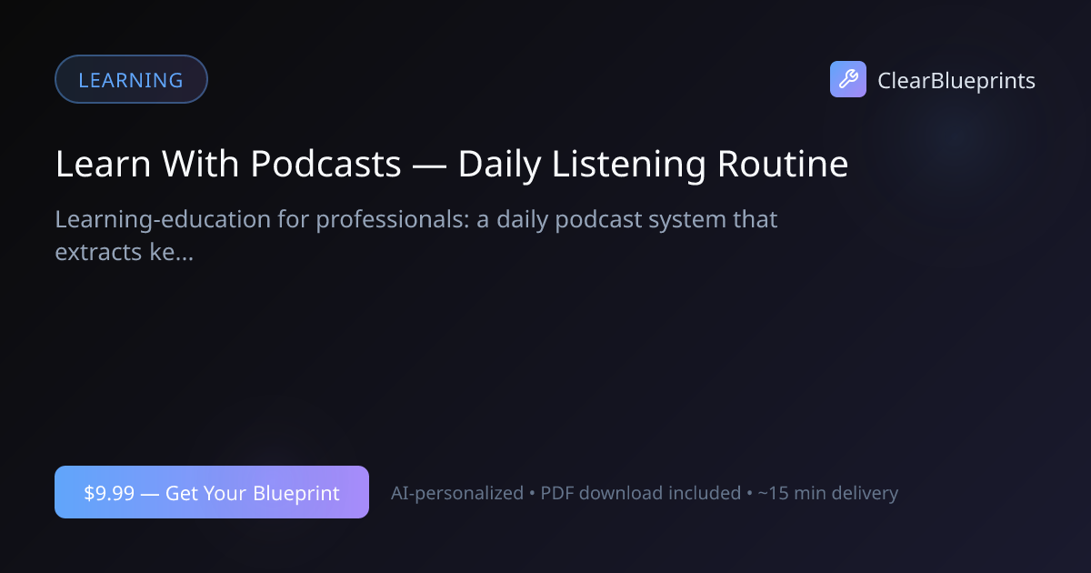 Learn With Podcasts — Daily Listening Routine | Clear Blu...
