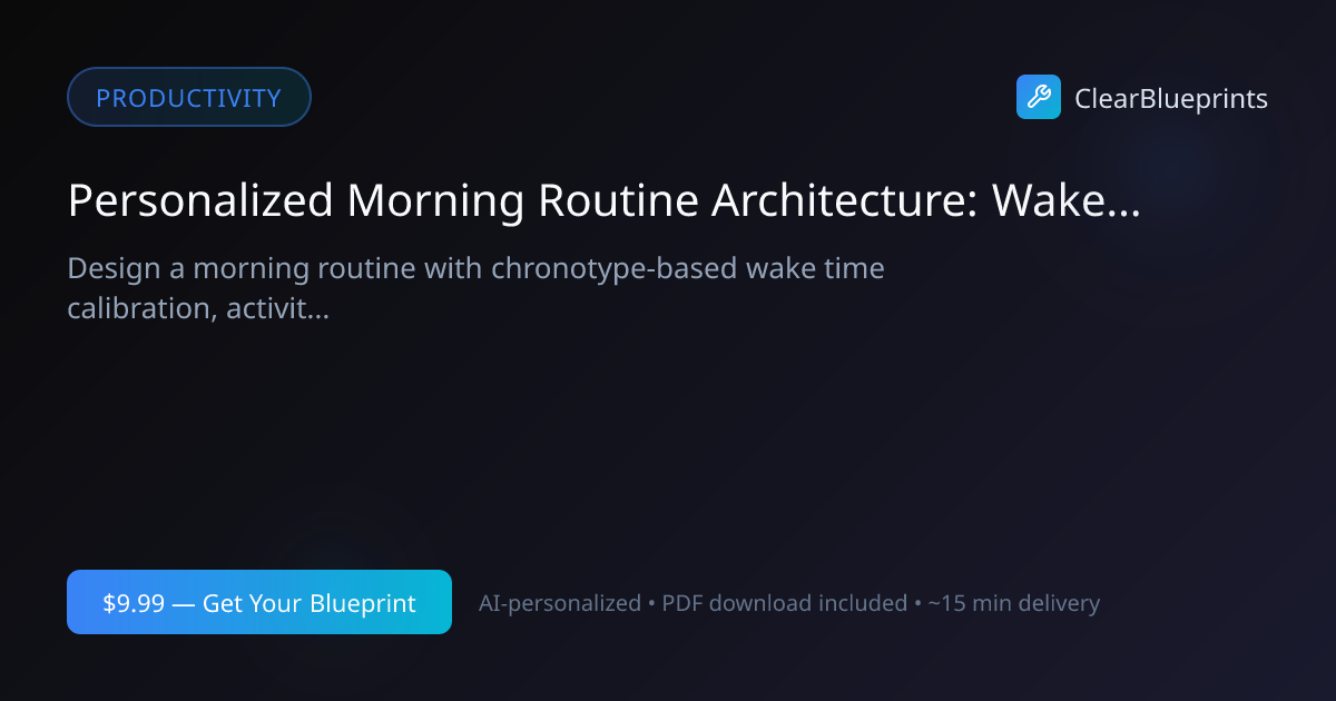 Productive Morning Routine Plan