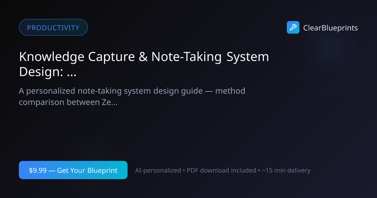 Note-Taking System Plan | ClearBlueprints